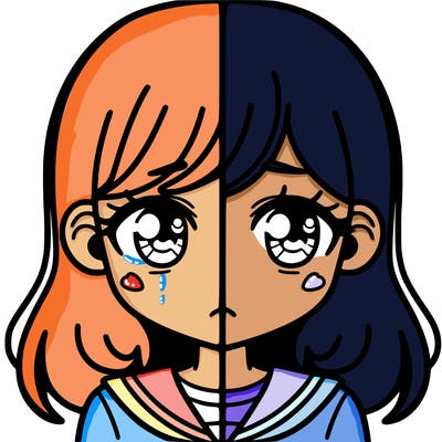 a split of a girl
