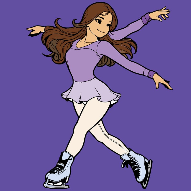realistic female ice skater