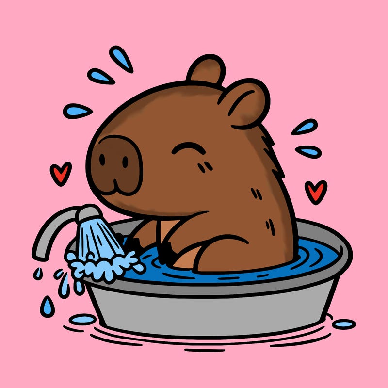 capybara taking a bath