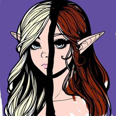 elf girl realistic dark fantasy