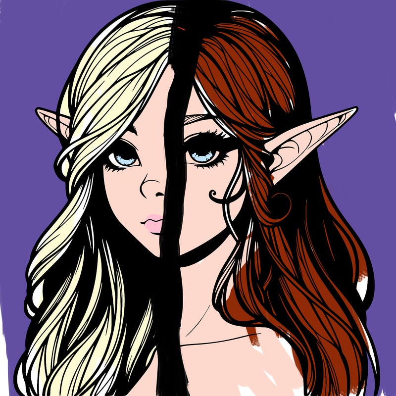 elf girl realistic dark fantasy