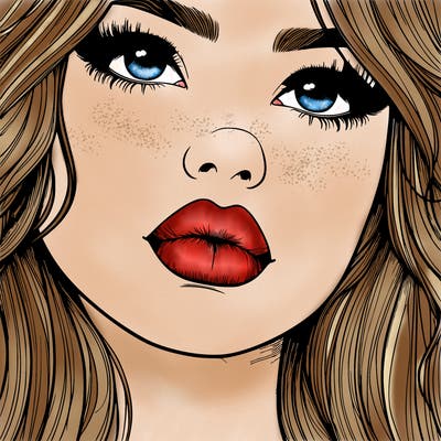 really realistic girl with lips
