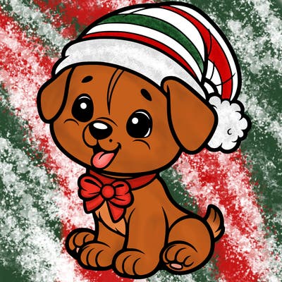 cute chrismas puppy