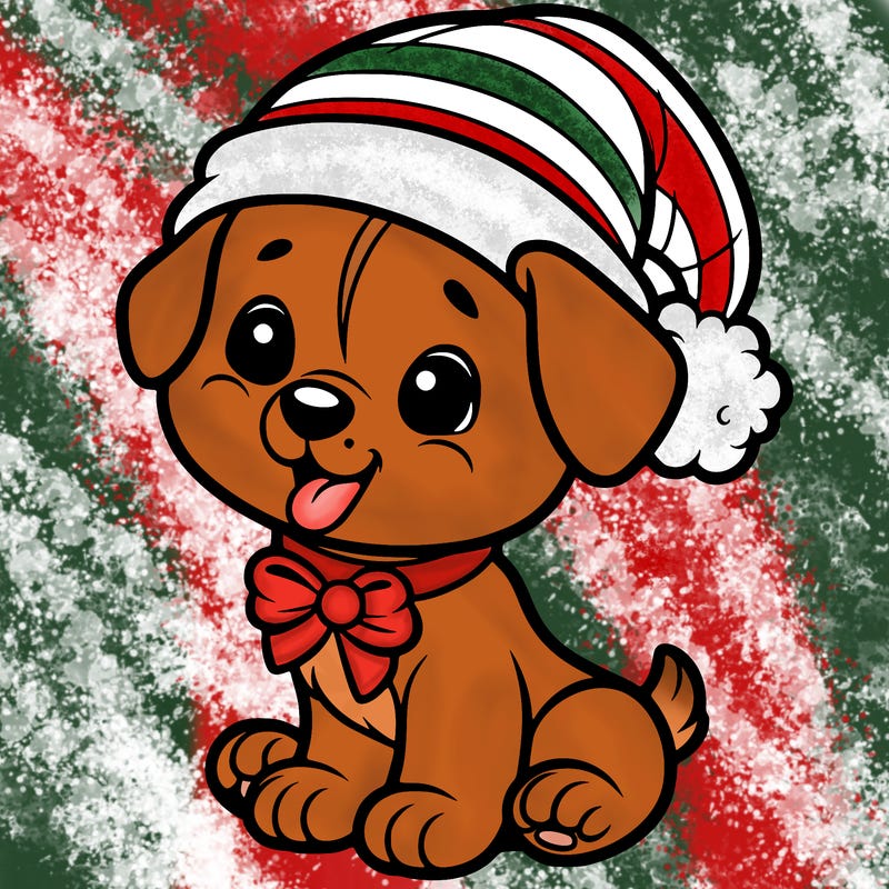 cute chrismas puppy