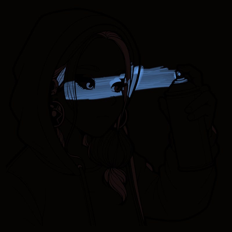 a realistic girl, spray painting