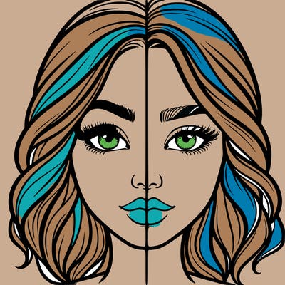 realistic girl split half