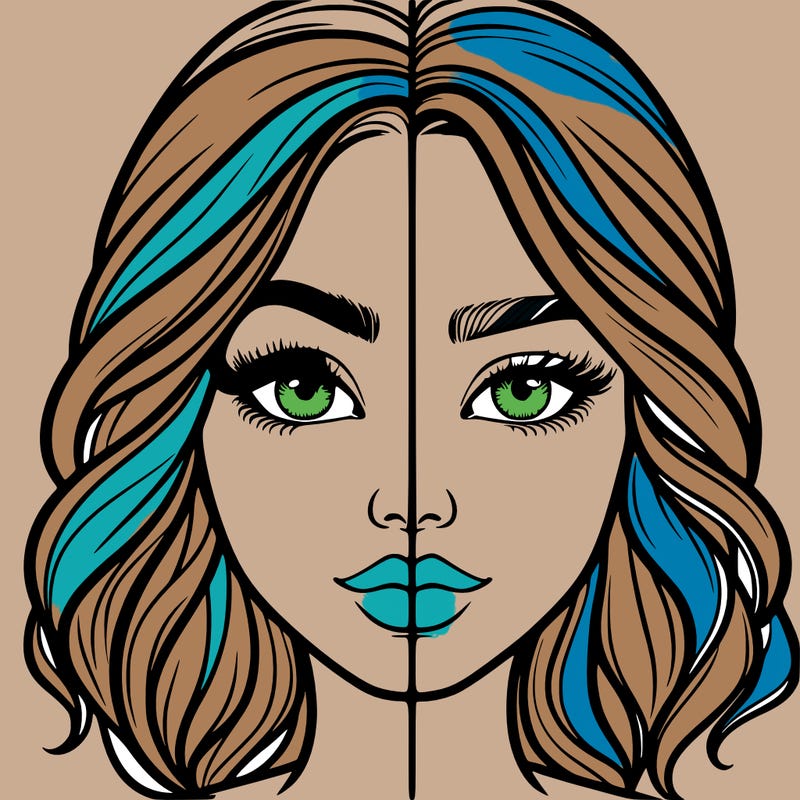 realistic girl split half