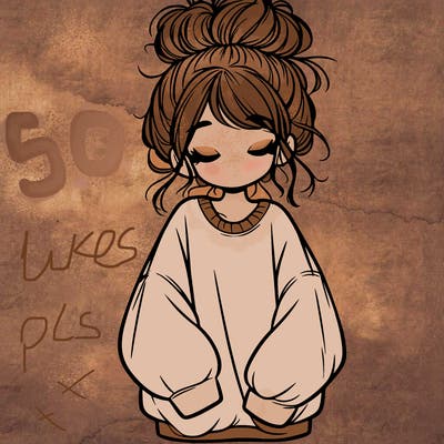 girl with baggy sweatshirt and messy bun