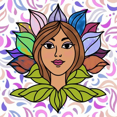 woman face like a flower