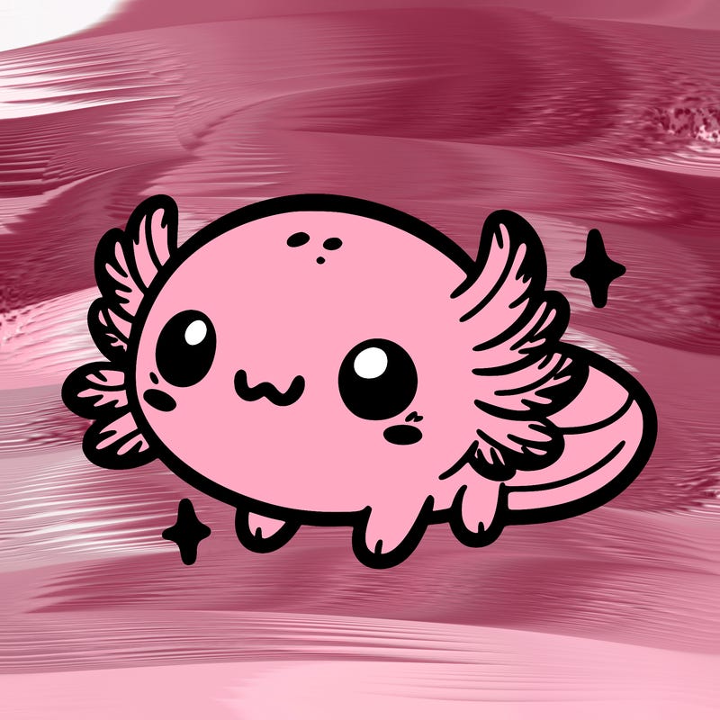 cute easy baby axolotl