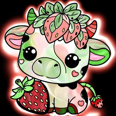 cute strawberry cow