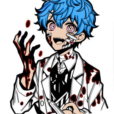 horror, yandre anime, blood