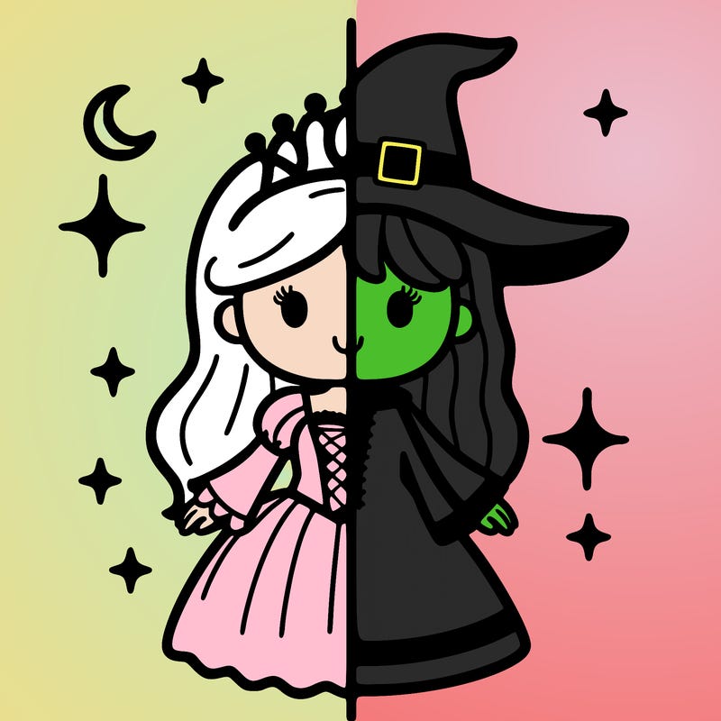 split princess and witch