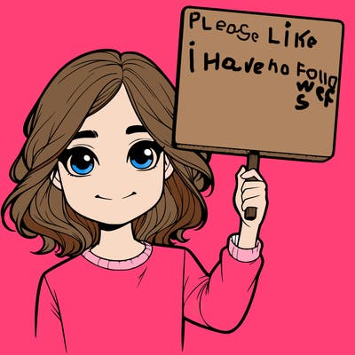 realistic girl holding up a sign