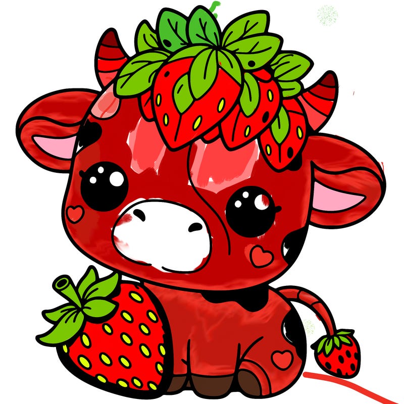 cute strawberry cow