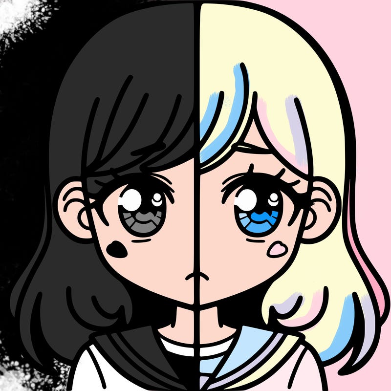 a split of a girl