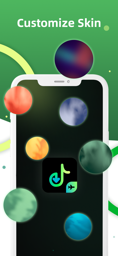 Offline Music Player MP3 Stube - A smartphone screen showing various colorful skin options for the music player app