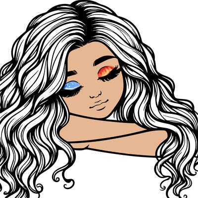 realistic girl wavy hair and sleep