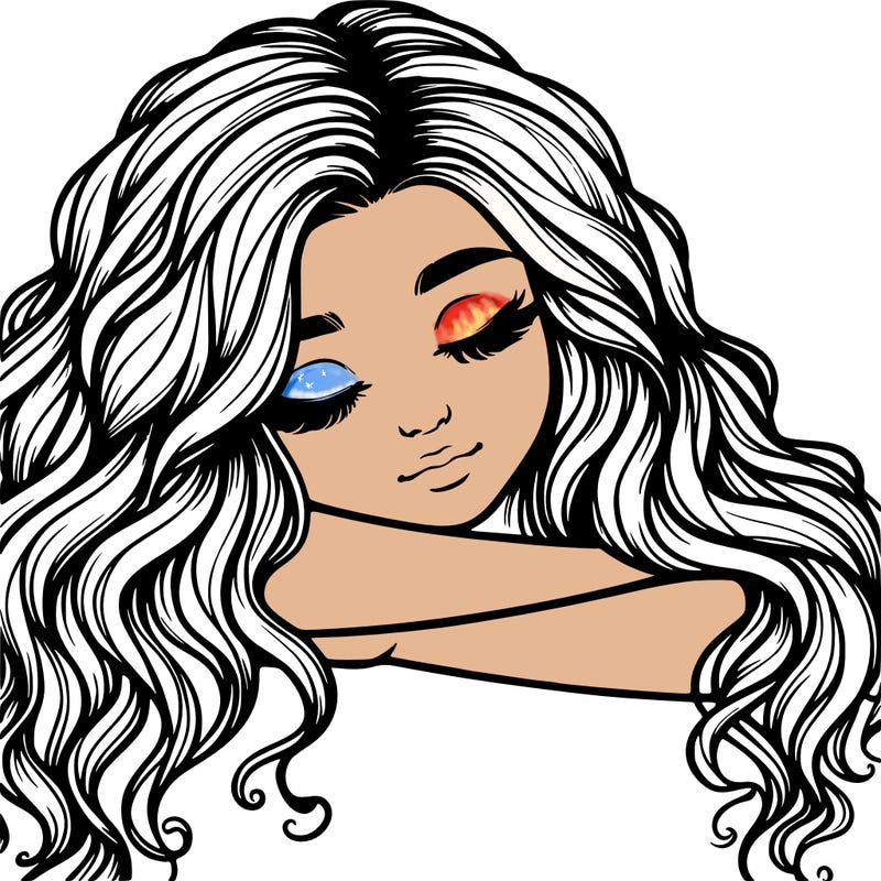 realistic girl wavy hair and sleep