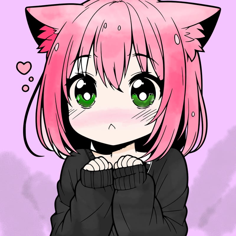 shy anime catgirl