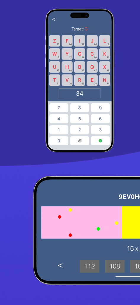 CBAT - CBAT app interface showing visual search and spatial awareness training games on iPhone screens