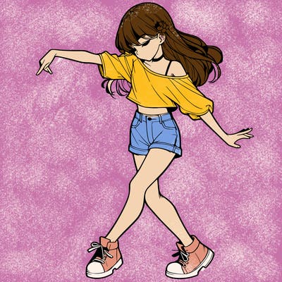 realistic girl danceing