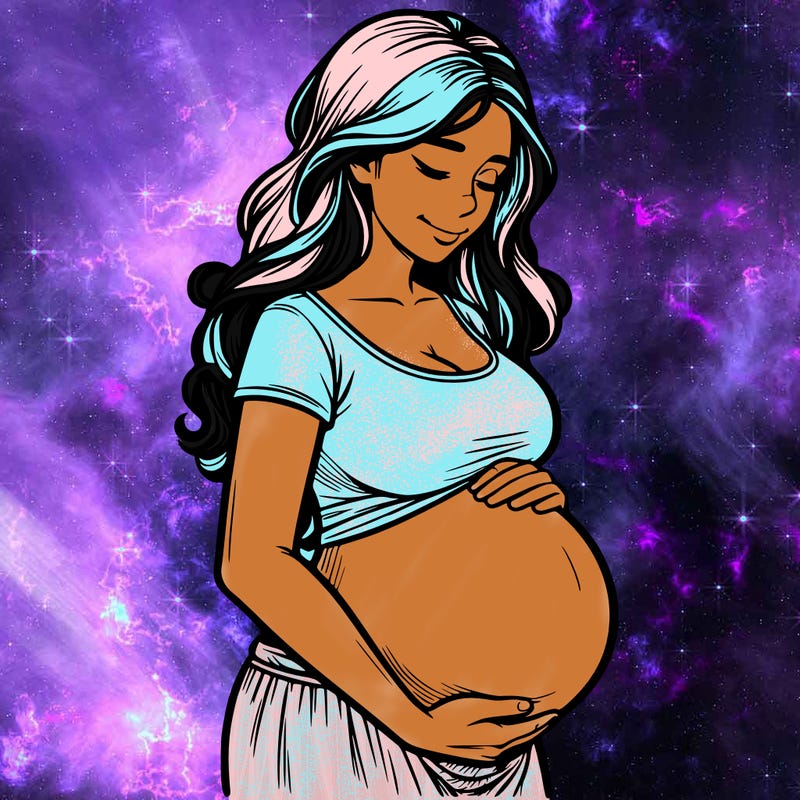 woman heavily pregnant realistic