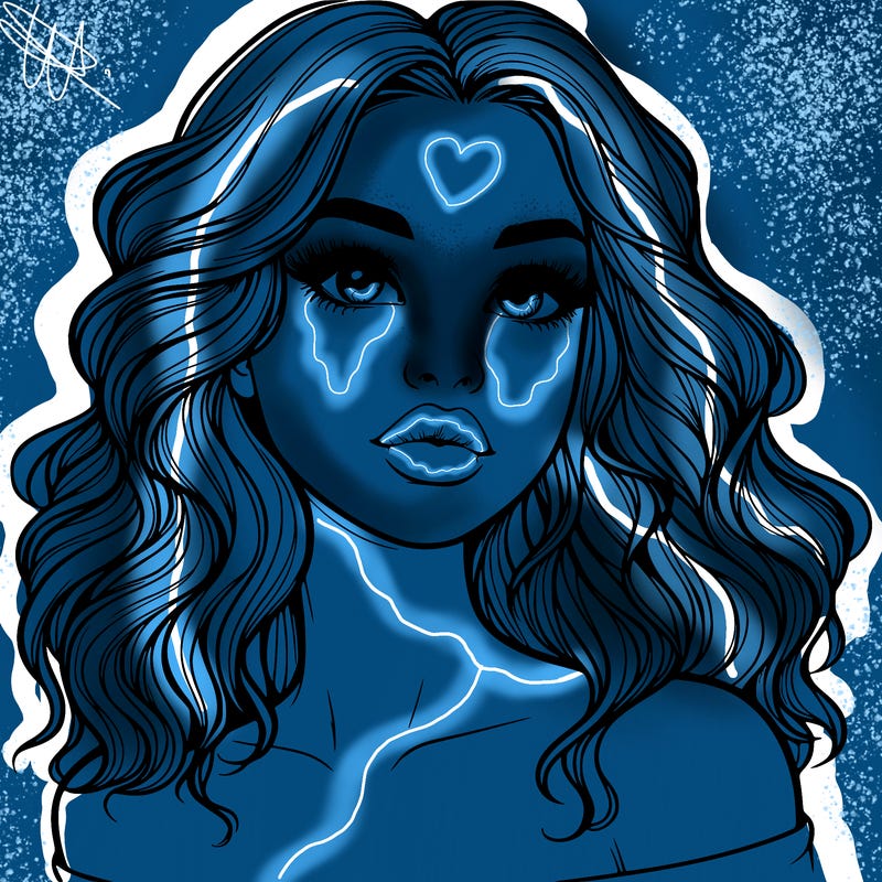 realistic girl with wavy hair and lips