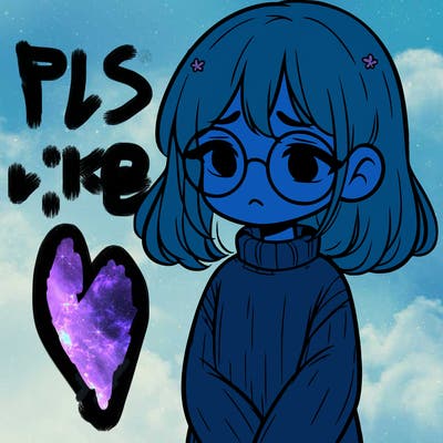 sad girl with glasses in a sweater