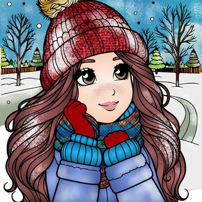 beautiful girl in winter