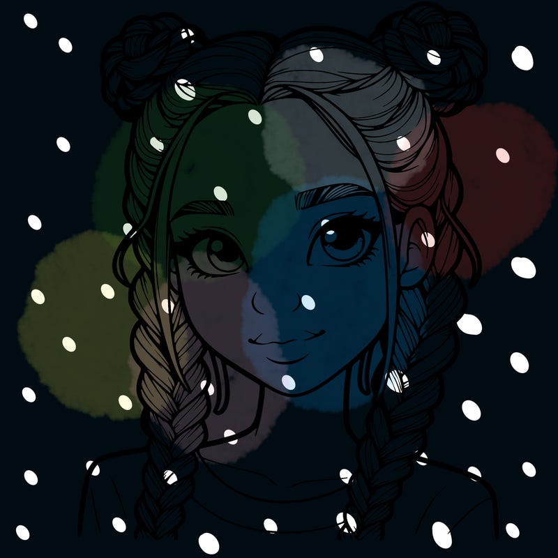 realistic girl with braids