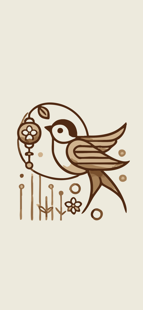 Read Korean - Heungbu & Nolbu - Stylized illustration of a swallow in traditional Korean art style from the Heungbu and Nolbu folktale
