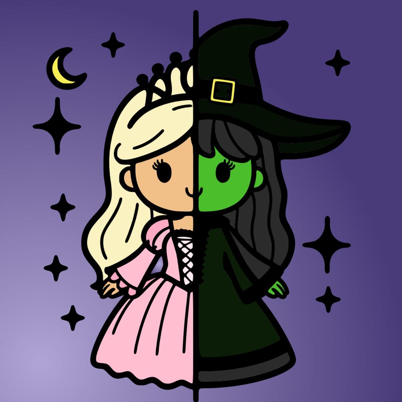 split princess and witch