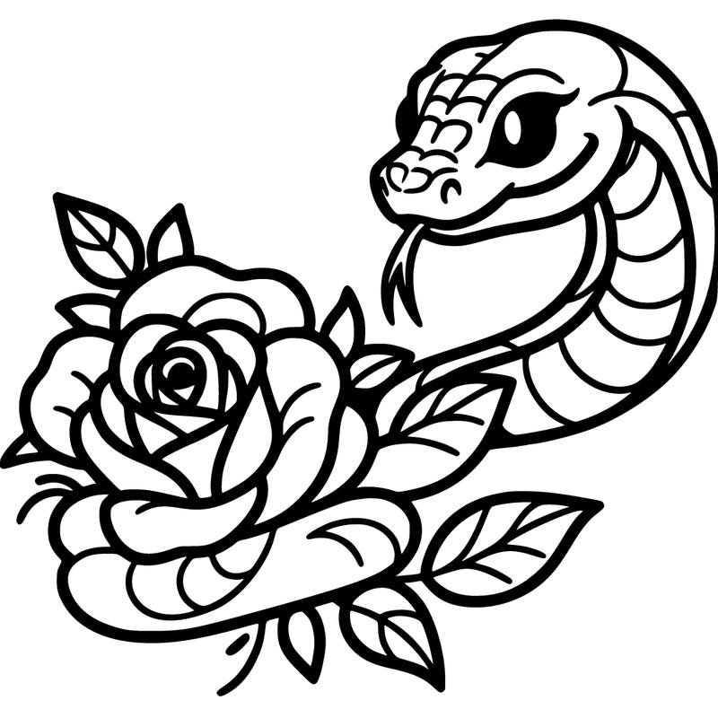 snake and rose