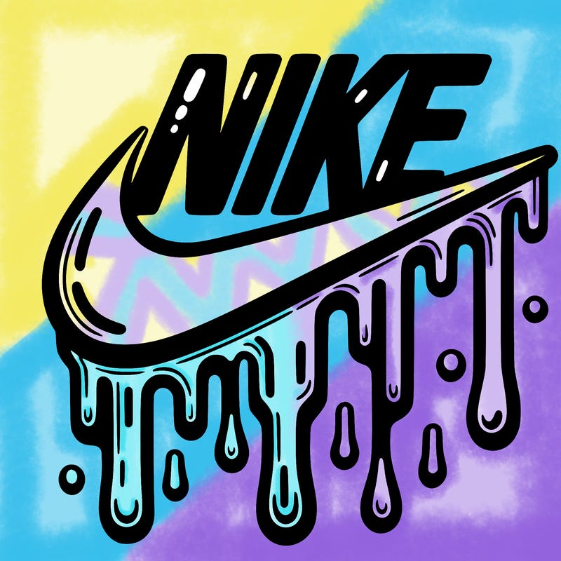 dripping nike logo