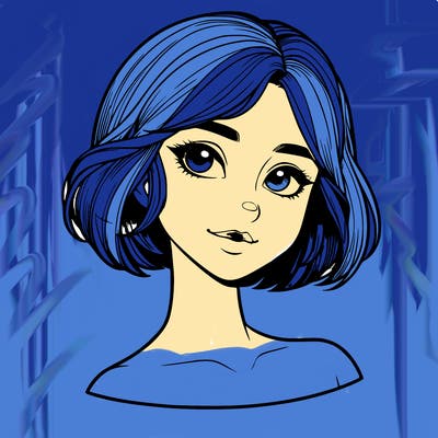 realistic girl with short hair