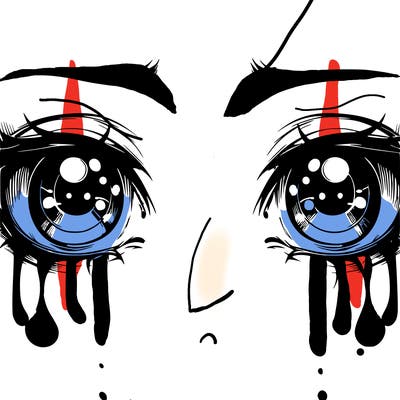 realistic eyes with tears