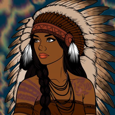 realistic native american woman