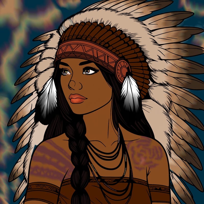 realistic native american woman