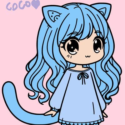 girl with cat ears and tail