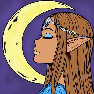 a realistic moon elf