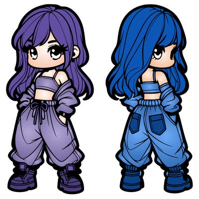 girl in crop top and baggy pants