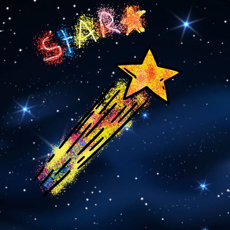 a shooting star in the sky