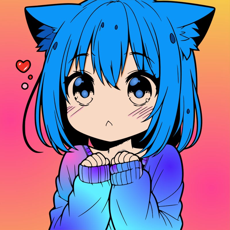 shy anime catgirl