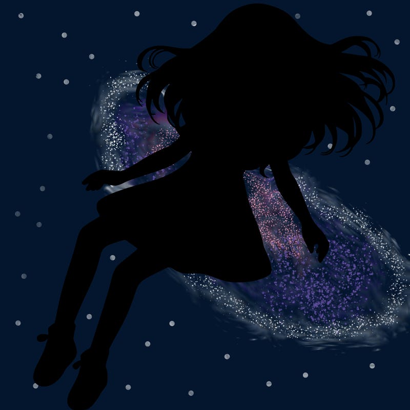 realistic girl floating
