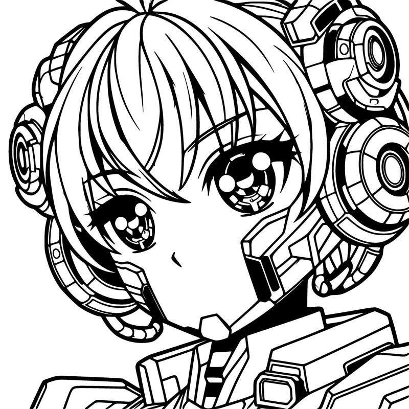 beautiful anime girl robot