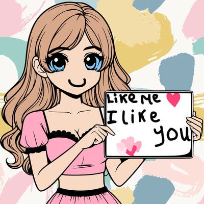 realistic pretty girl holding blank sign