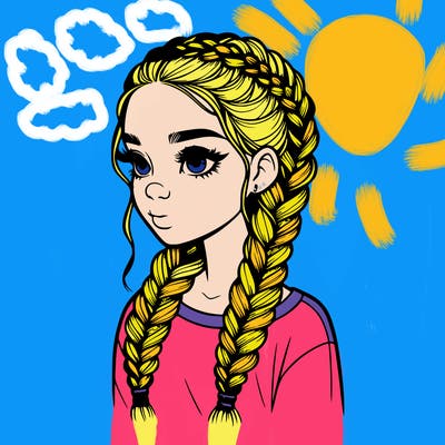 realistic girl with braids