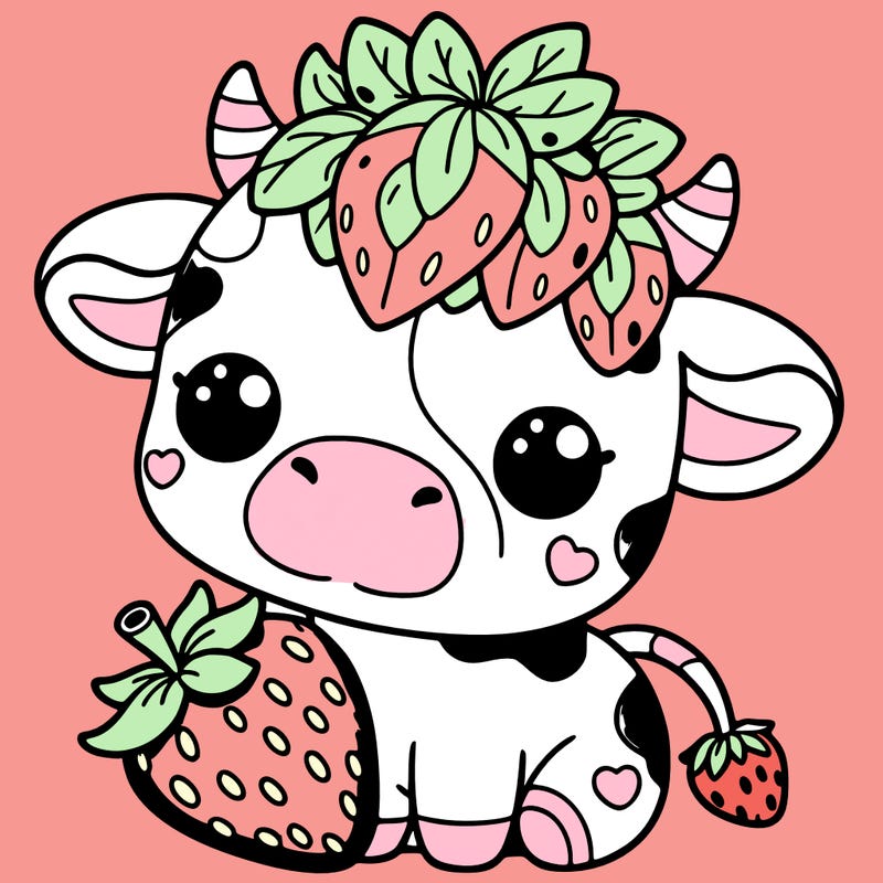 cute strawberry cow