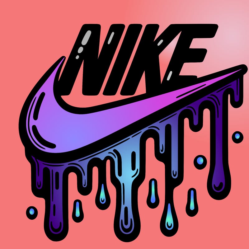 dripping nike logo